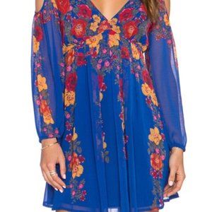 Free people Blue floral dress XS